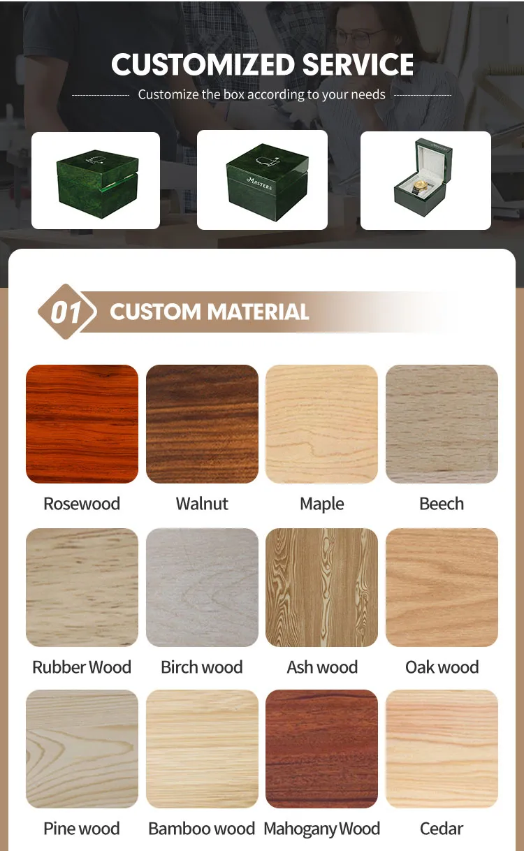 Customized High Quality Packaging Solid Gift Customized Wooden Storage Box Gift Box for Jewelry Watch