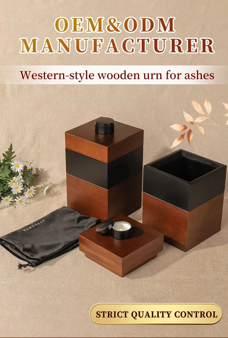 Zhihe Ashes Packaging Box Custom Cremation Wooden Souvenir Urn Advanced Workmanship Rectangular Adult Carton Customized Logo