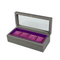 Luxury Wooden Watch Box for 4 Timepieces with Acrylic Lid