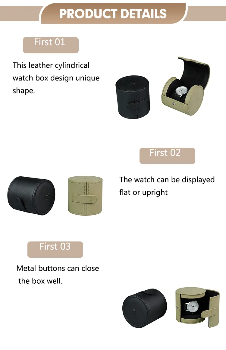 China Factory Price Luxury Handmade PU Leather Watch Gift Storage Box Single Watch Packing Packaging Box
