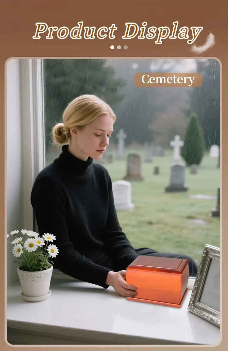 Elegant Wooden Casket for Pet and Human Cremation Urn