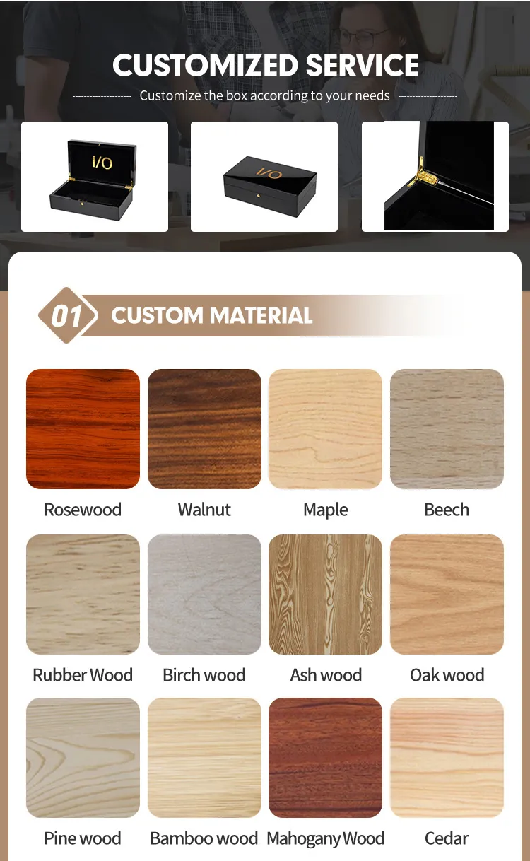 Wholesale Factory Price High Gloss Luxury Wooden Jewelry Box Necklace Bracelet Wood Storage Box Wooden Packaging Box Gift