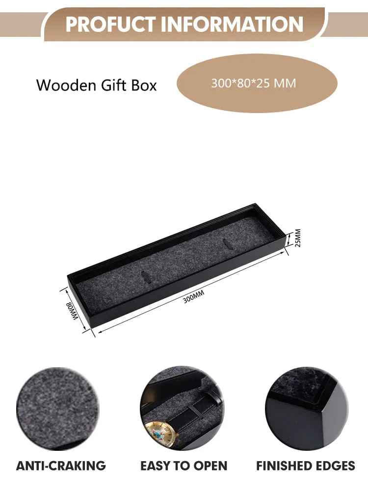 Elegant Rectangular Watch Tray for Single Wristwatch Packaging