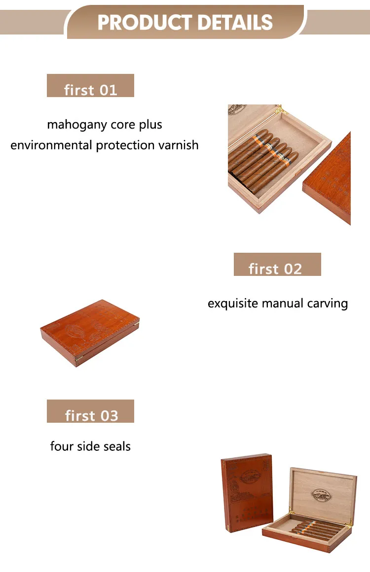 Wholesale High-End Spanish Cedar Humidor Box Mahogany Cigarette/Tobacco Box Cigar Humidor