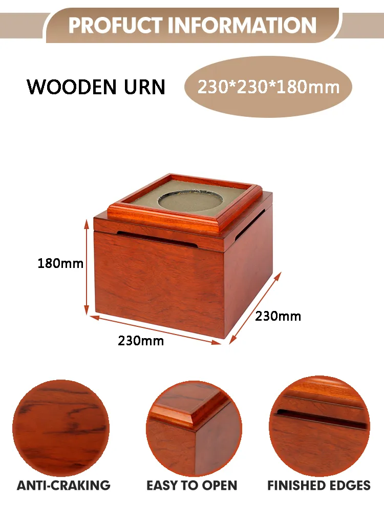 Customized Handmade Unique Design Wood Cremation Urn for Ashes