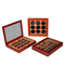 Wholesale Custom Luxury Rubberwood Velvet Interior Commemorative Coin Wood Display Box