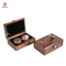 Factory Handmade PU Leather Handle Gift Packaging Custom Logo Rubber Wood Small Gift Box