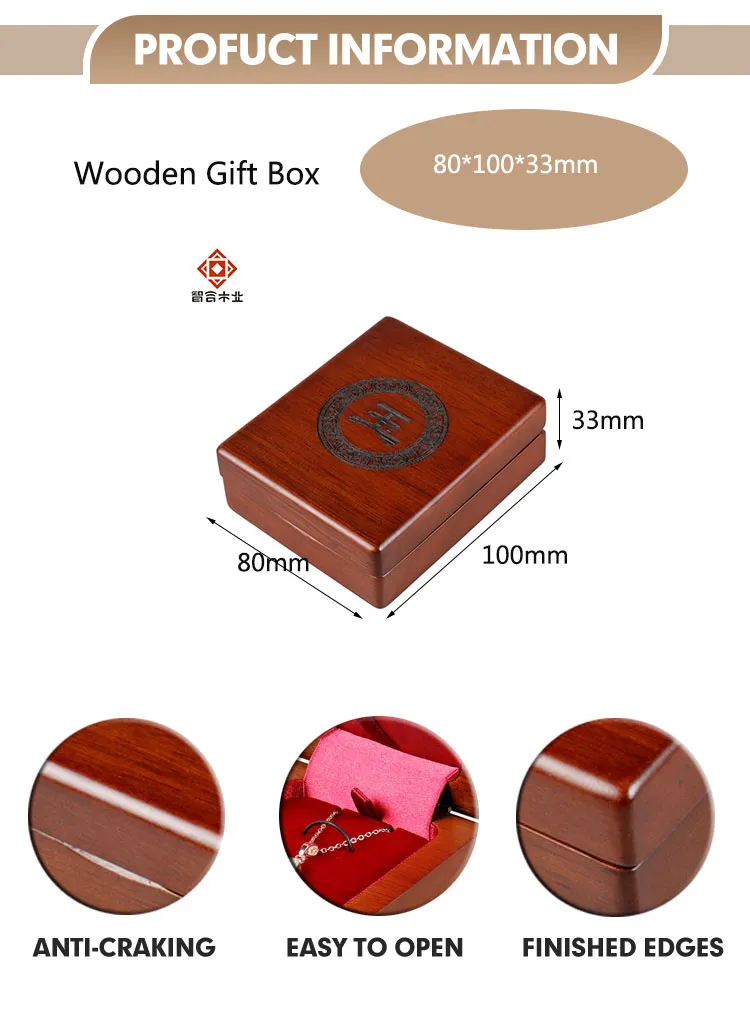 Elegant Handcrafted High Gloss Wooden Jewelry Box for Necklaces
