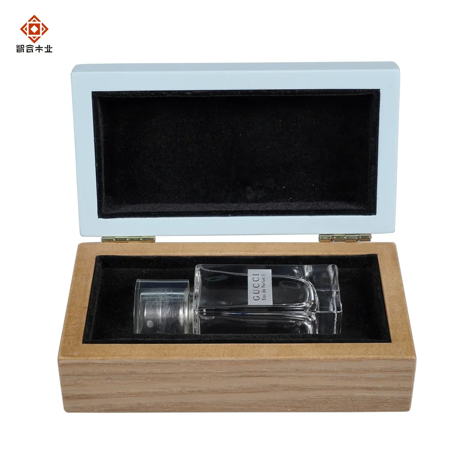 Custom Laser Engraved Wooden Perfume Box for Single Bottles