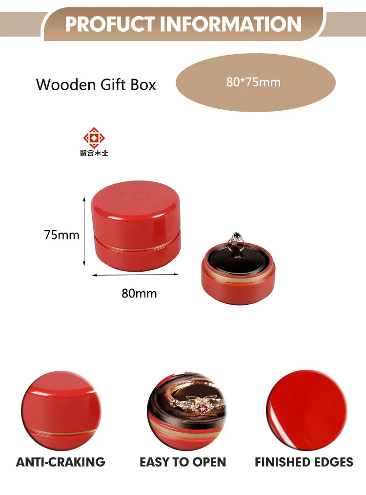 Wholesale Elegant High Gloss Handcrafted Small Wooden Jewelry Box for Rings and Necklaces