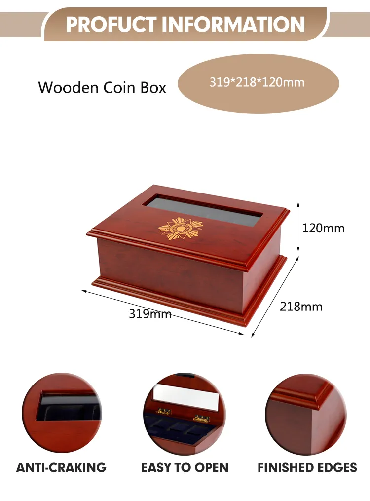 Elegant Rosewood Gift Box for Engraved Commemorative Coins