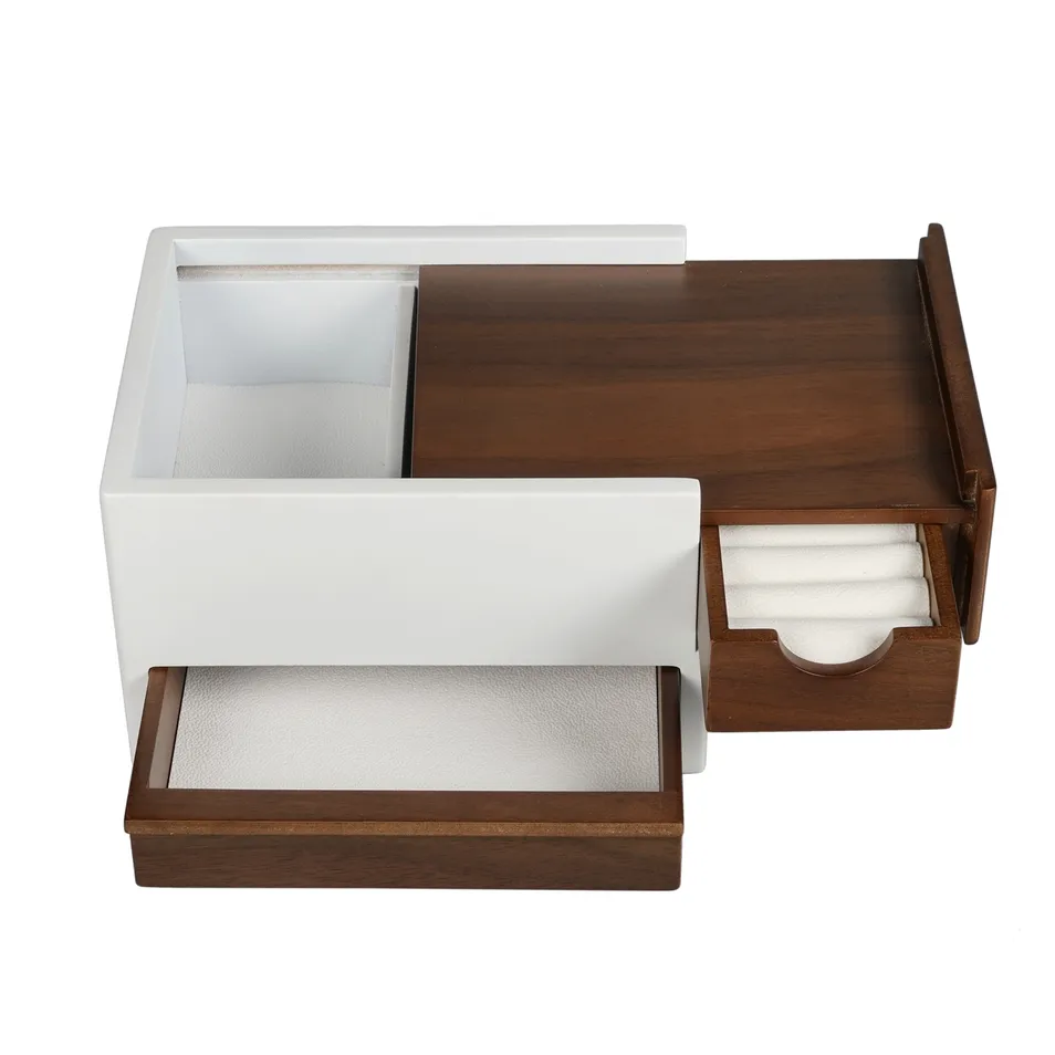 Custom Logo Travel Portable Square Shape Storage Jewelry Case Zipper Box PU Leather Jewelry Storage Packaging Box