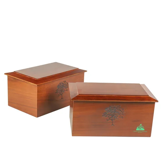Wholesale Wooden Pet Memory Box Funeral Cremation Box with Photo Frame Pet Urns for Dogs Ashe