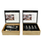 Custom Logo Luxury Champagne Gift Whiskey Wood Wine Single Bottle Wine Wooden Cases Box Clamshell Wooden Box