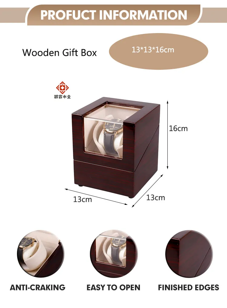 Wholesale Custom Logo Luxury Wooden Watch Box Watch Storage Single Gift Cases Watch Packaging Boxes &amp; Cases