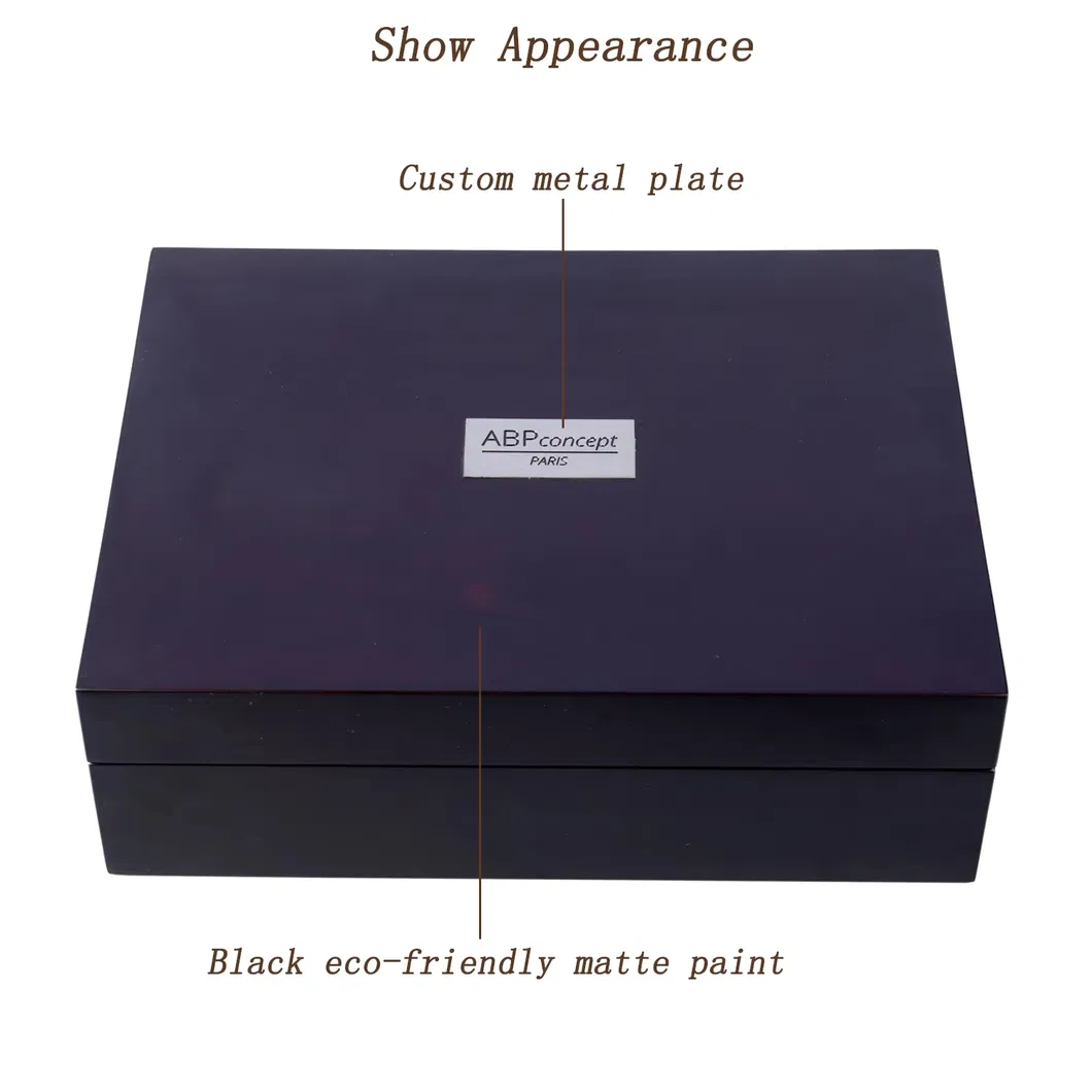 Elegant Black Matte Wooden Watch Display Box for Retail