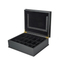 Luxury Black Wooden Tea Storage Box with Custom Laser Logo