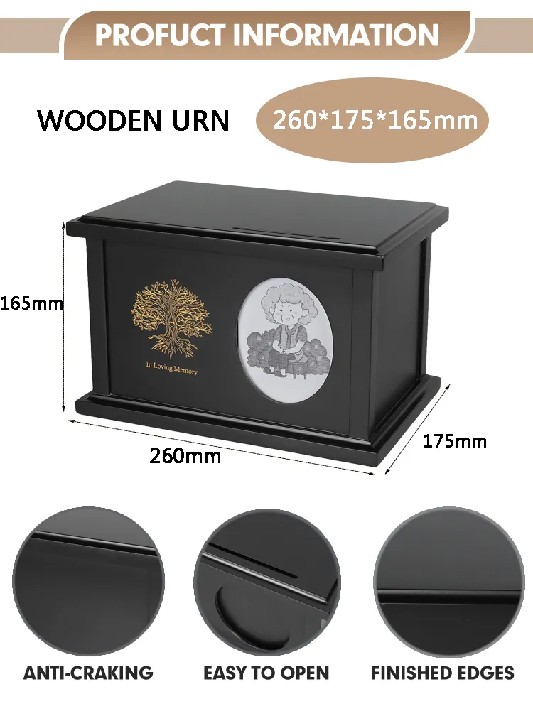 Wholesale Custom Wood Funeral Supplies Urns Wooden Pet Cremation Urns for Human Ashes Adult Male Female
