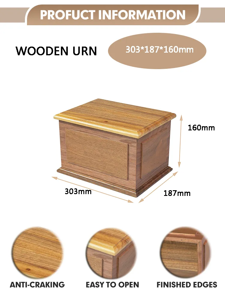 Wholesale Sustainable Cat Dogs Pet Bamboo Wooden Urn Box with Laser Engraving Logo