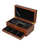 Wholesale Customized Promotional Rectangular Square Durable Display Packaging Wooden Safe Box Velvet Medal Coin Folding Storage Gift Box with Printed Logo