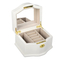 White Color Matt Finish Wooden Jewelry Organizer Storage Luxury Gift Box with Mirror