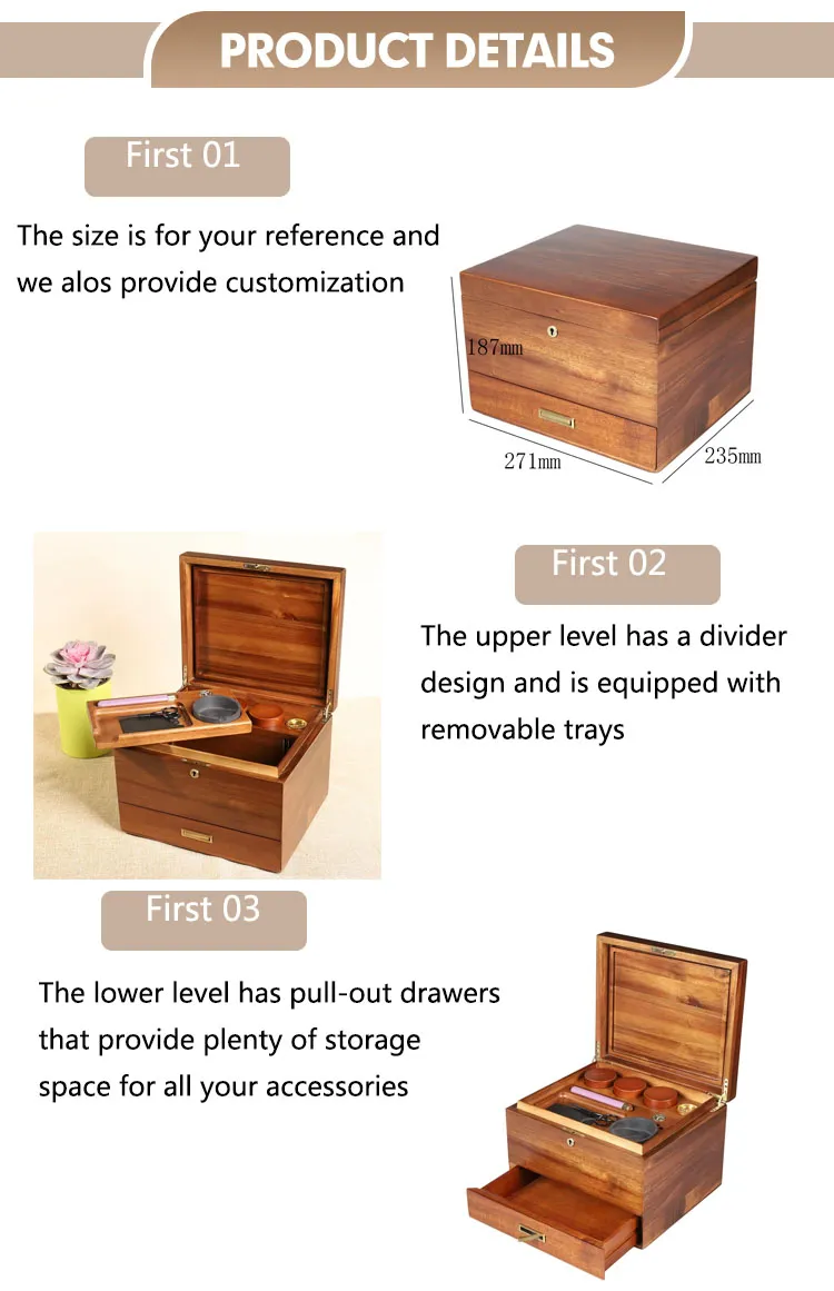 Custom Printed Luxury Wooden Box for Gifts and Presents