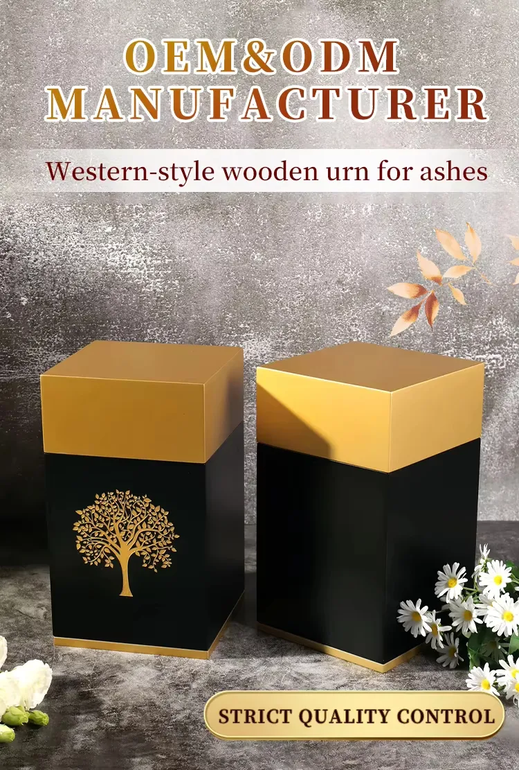 Zhihe Customizable Pet Urn Dual-Color Look Top-and-Bottom Cover Ideal for Storing Beloved Pet Ashes.