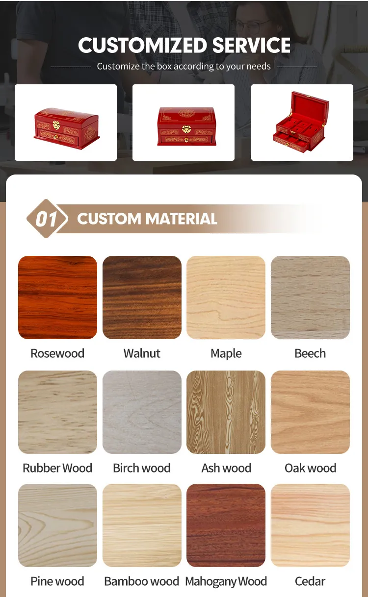 Handcrafted Luxury Wooden Jewelry Box with Custom Logo