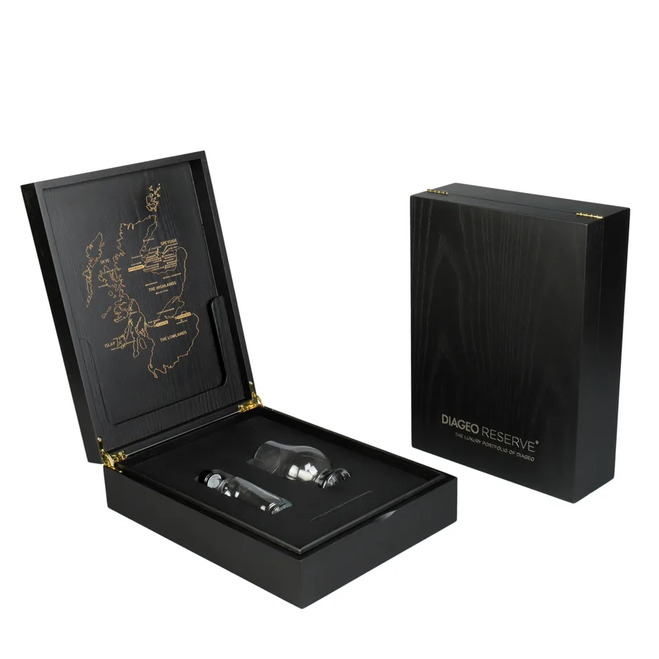 Personalized Laser Etched Ash Wood Wine Gift Box Set