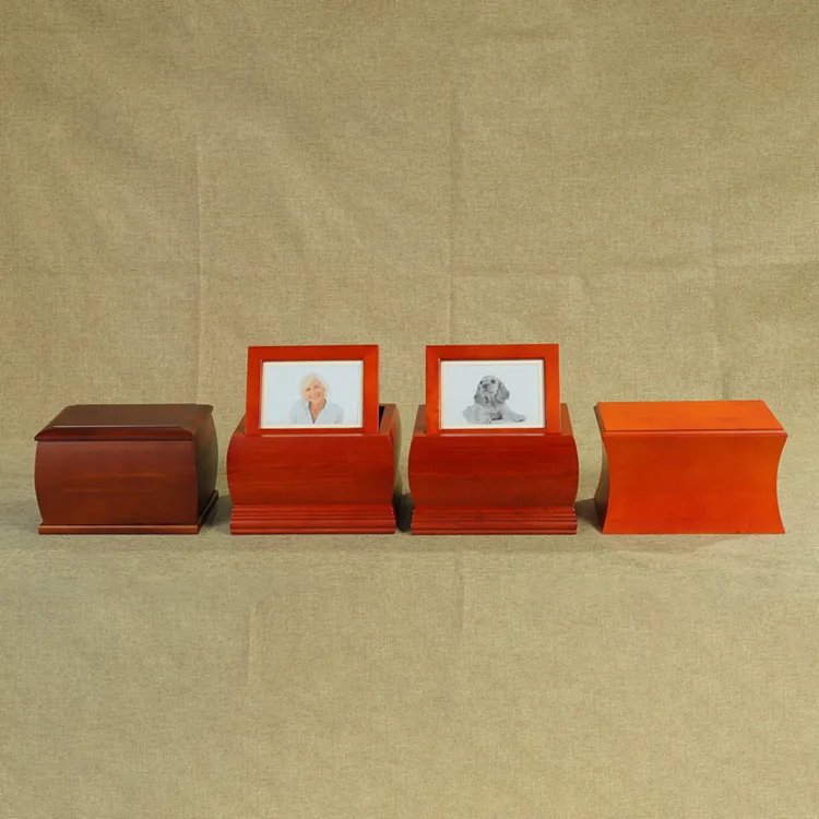2025 Trending Wholesale Custom Pet Cremation Urns Ash Urn Funeral Wood Cremation Urn for Human Ashes Adult