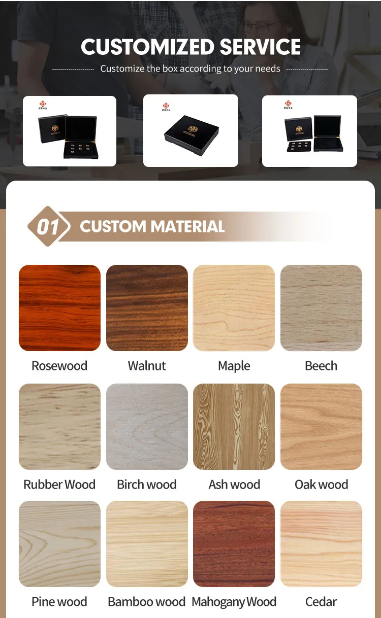Wholesale Factorary Price Premium Customized Wooden Coin Holder Capsules Display Box Wooden Coin Box for Sale