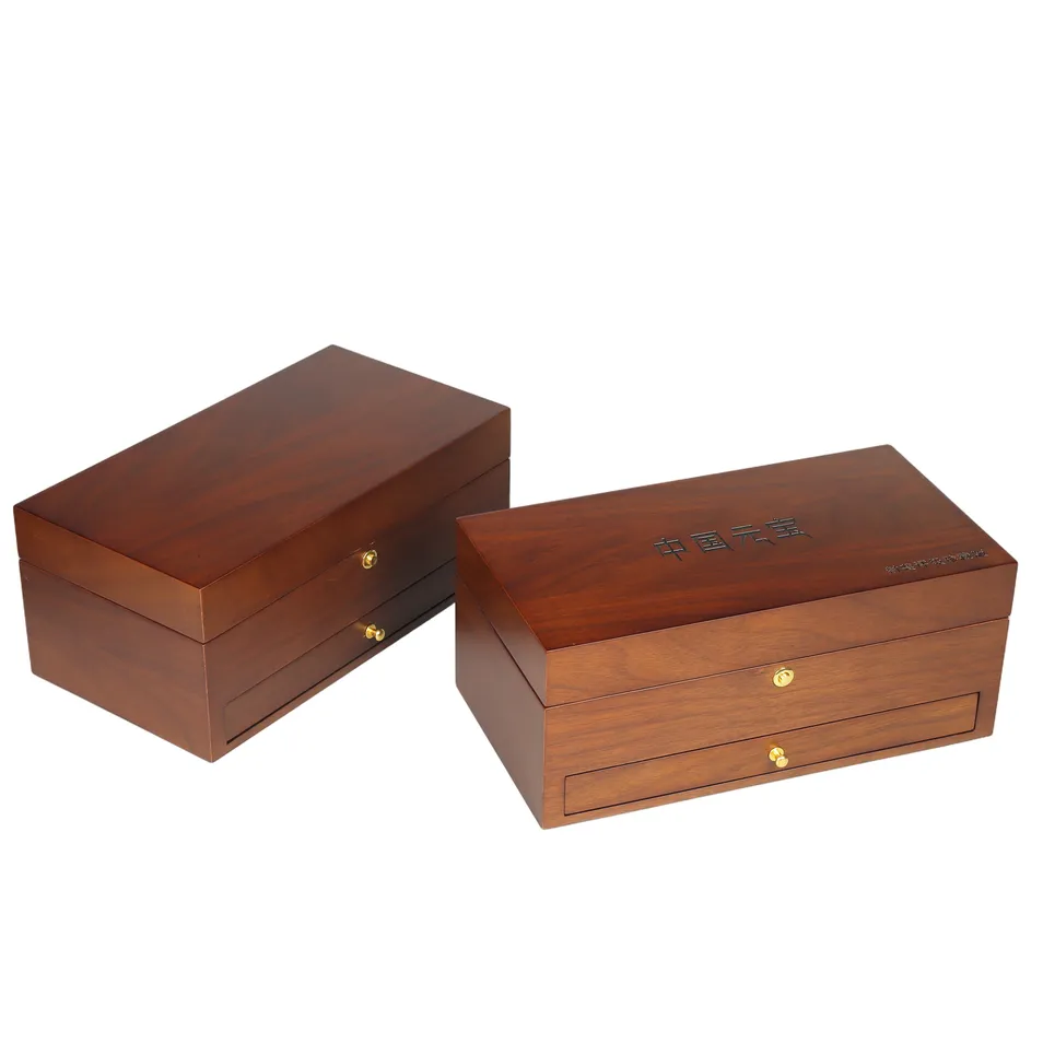 Wooden Commemorative Coin Collector Display Storage Box Factory Wholesale Reusable Custom Velvet Chocolate Carton Handmade Wood