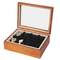 Elegant Walnut Watch Storage Case with Glass Lid for 8 Timepieces