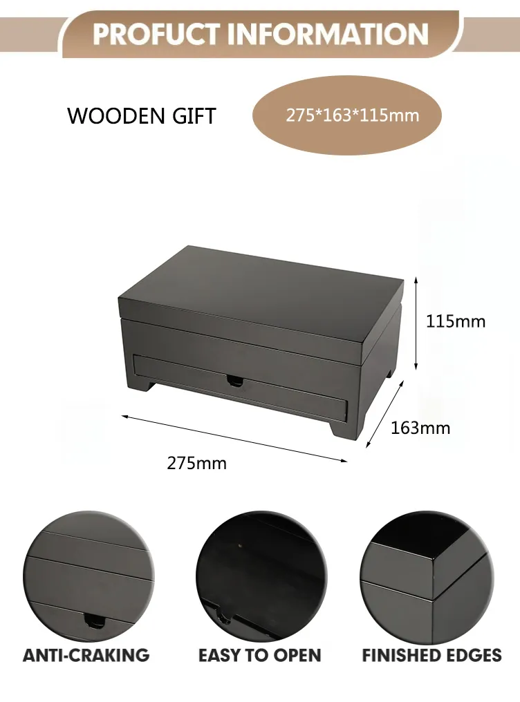 Luxury Jewelry Rings Earrings Box Custom Logo Wood Jewelry Box Organizer Jewellery Storage Box