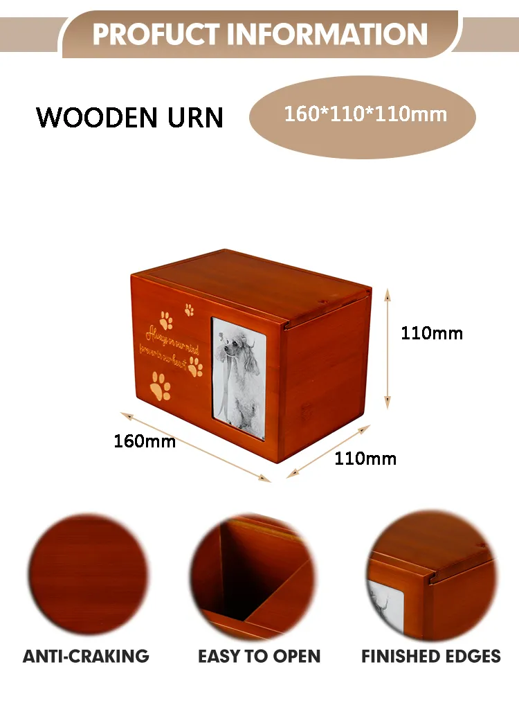 Wholesale Hot Sale Urn for Human Ashes American Cremation Urns for Adult Supplies Funeral Wooden Urns Made of Solid Poplar
