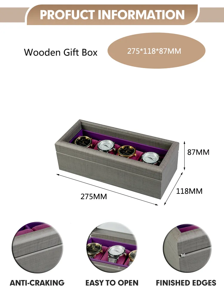 Exclusive Timepiece Storage Box for Custom Vintage 5 Slot Wooden Watch Display for Collectors and Enthusiasts Elegant Retro Stylish Timepiece Storage