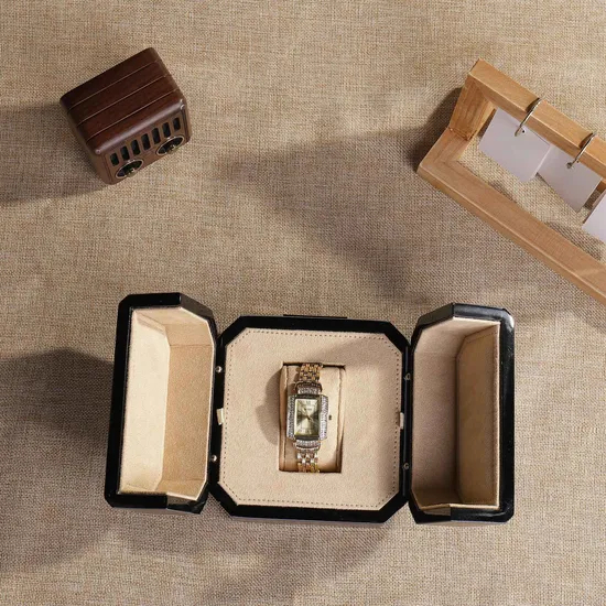 Factory Wholesale High Grade Eco-Friendly Square Single Gift Watch Case Unique MDF Wooden Watch Box Cotton Lining Zhihe