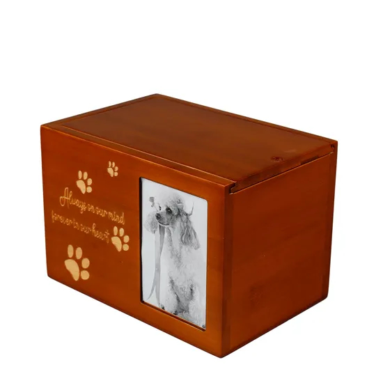 Modern Handmade Luxury Durable Square Wooden Urns Box for Pet Cremation Memorial Use Custom Bamboo Wood