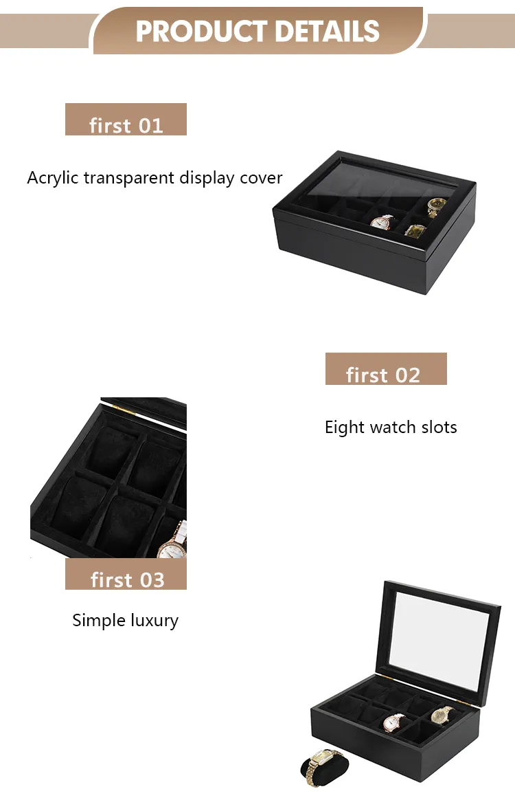 Wholesale Custom-Made Luxury Eco-Friendly Wooden Watch Gift Storage Box Wood Watch Packing Case