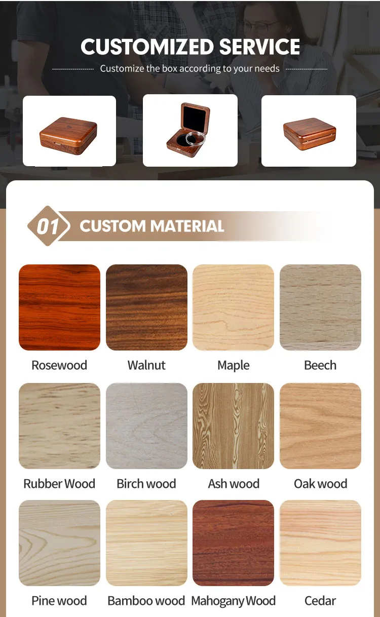 Wholesale Custom Solid Wood Gift Package Display Box Collection Coin Storage Packaging Case