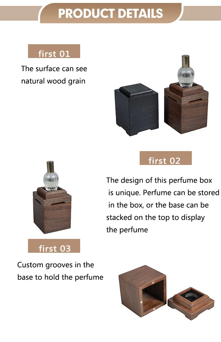 Wholesale Factory Price Custom Wooden Perfume Box Luxury Piano Paint Perfume Box Luxury Wooden Box with Perfume Bottle