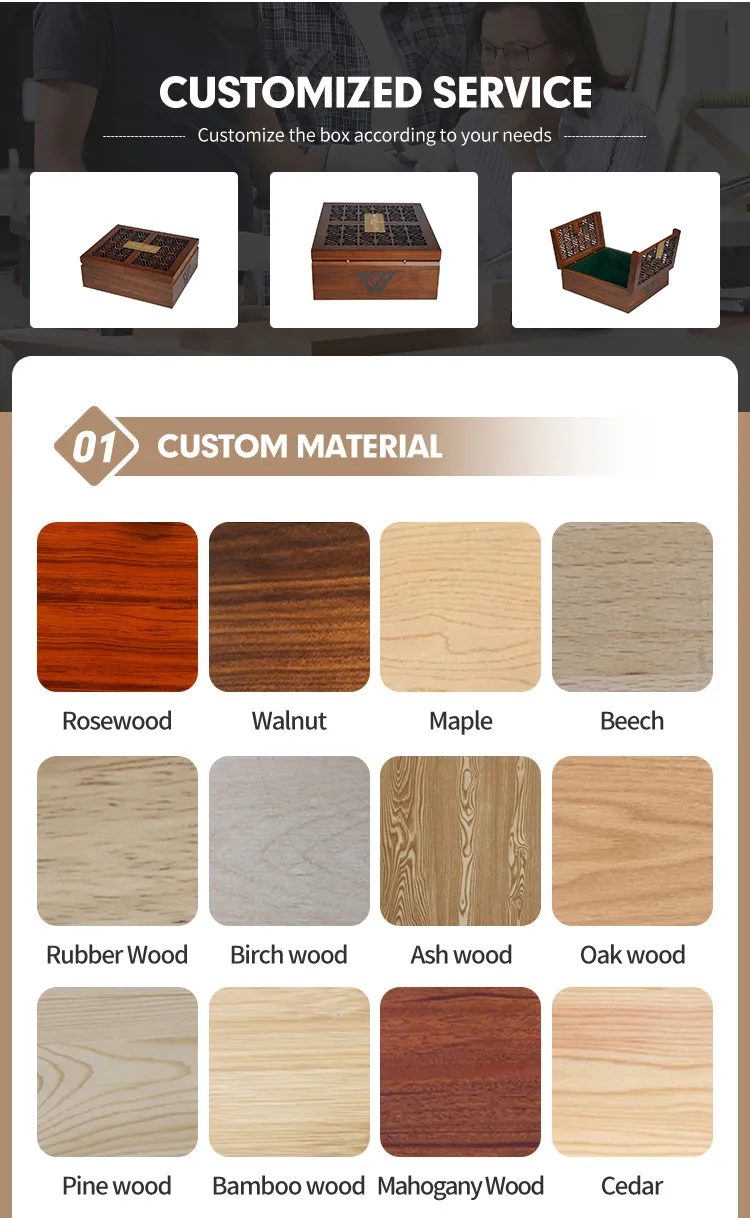 Elegant Customizable Walnut Wood Gift Box with Lid