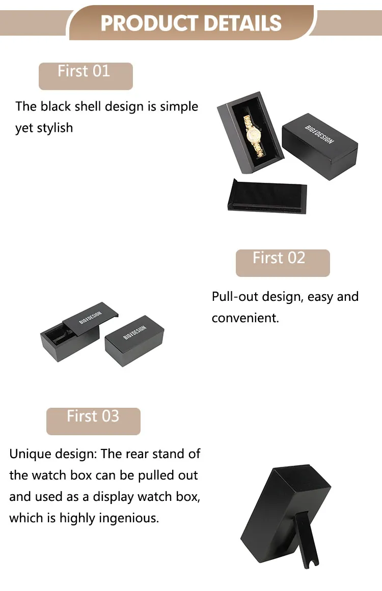 Wholesale Wooden Single Watch Gift Box with Pillow, Wood Wristwatch Wrist Watch Case Storage Packaging Box for Christmas