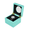 Wholesale Luxury Cyan Varnish Classy Open Window Design Wooden Box for Single Watch Display and Storage