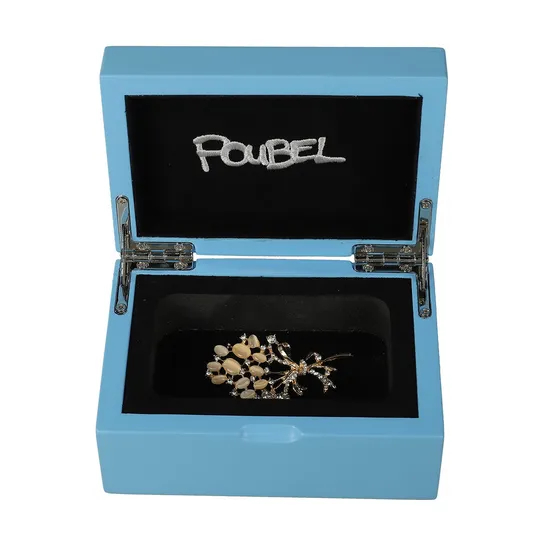 Wholesale Christmas Luxurious High-End Blue Wooden Packaging Display Gift Box Wood Jewelry Storgae Case for Single Watch