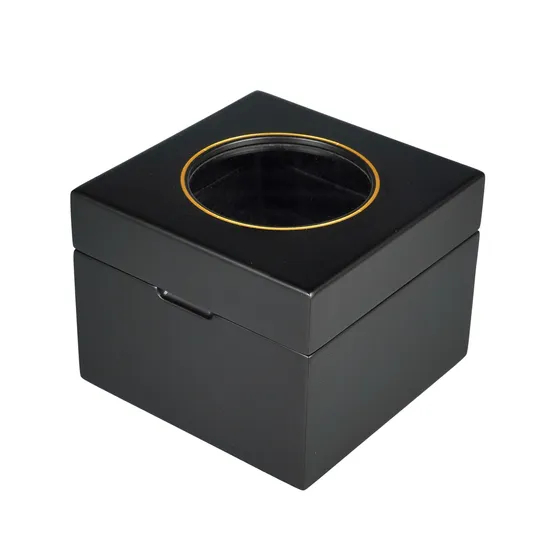 High Quality Luxury Custom Single Watch Storage Organizer Packaging Case Wooden Watch Display Box with Pillow
