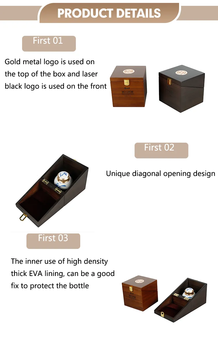 OEM/ODM Handmade Recyclable Single Solid Wooden Wine Box Sets with Piano Lacquer Finish for Packaging Wood Gifts