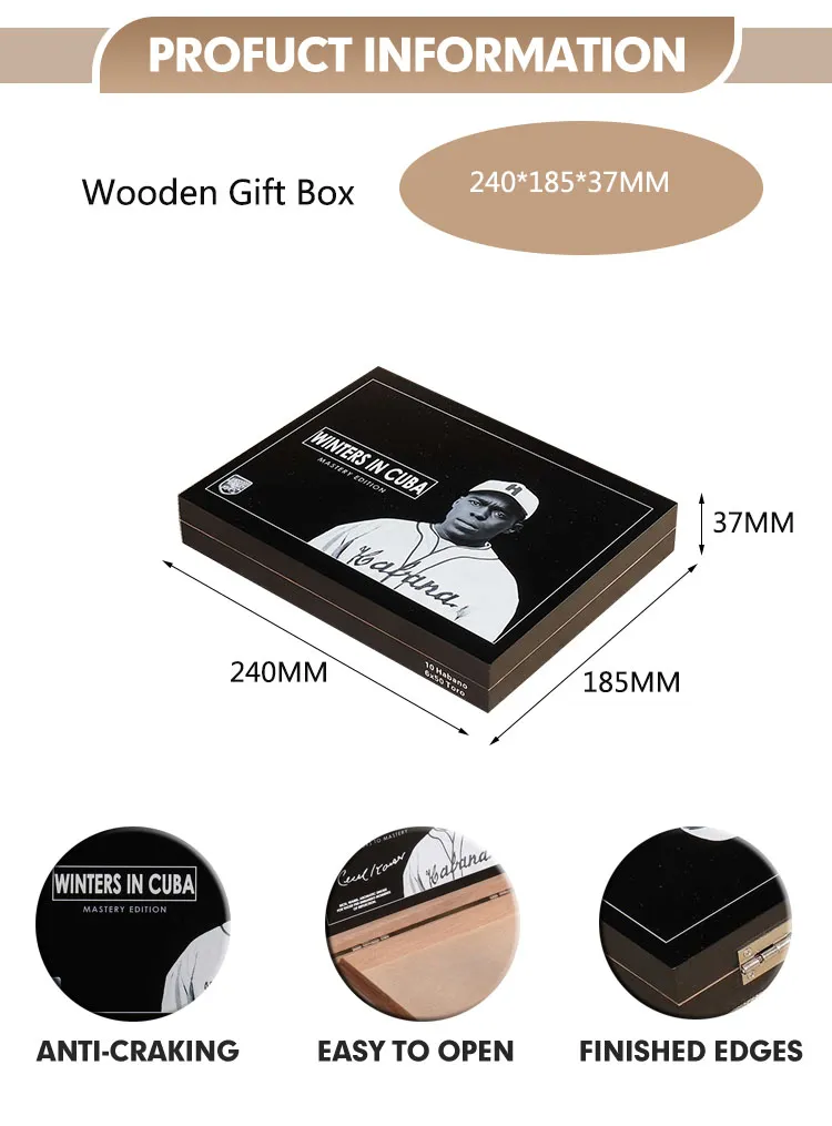 ODM/ OEM Wooden Cigar Box Wholesale Mahogany Solid Wood Custom Logo Flip Cover Cigar Case