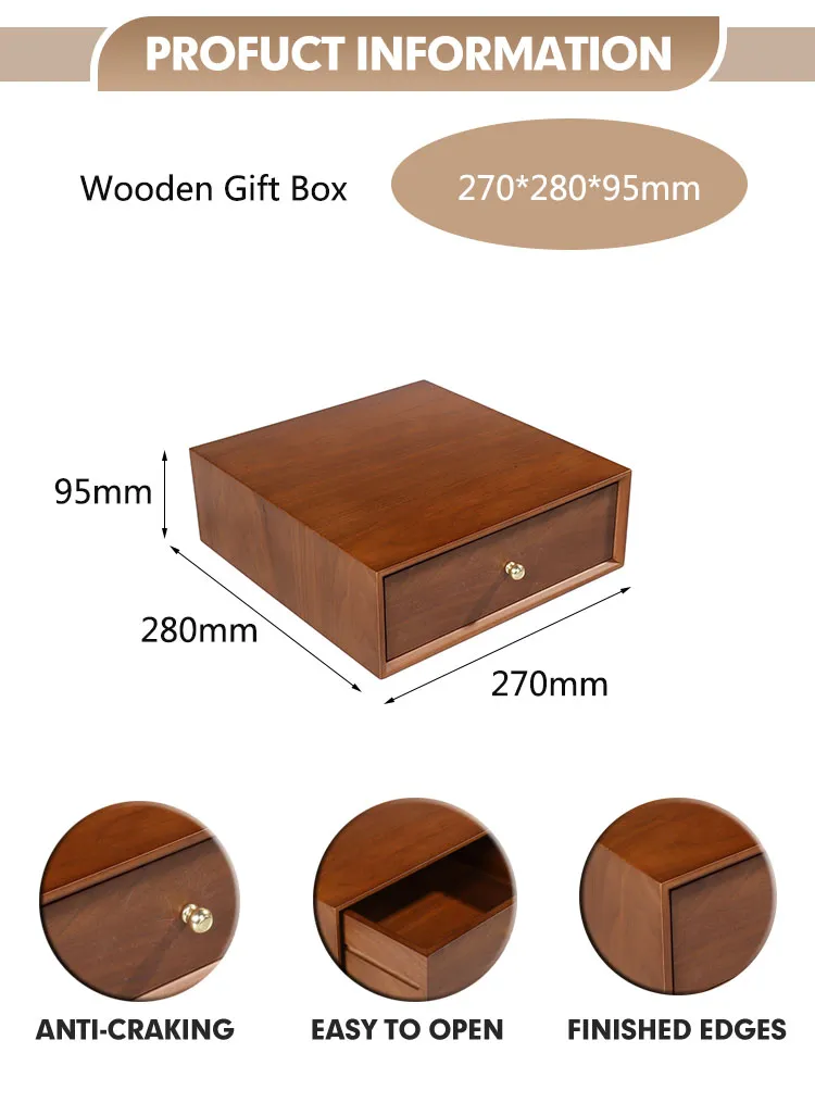 Factory Custom Wooden Box Packing Luxury Treasure Box Pull out Drawer Storage Gift Boxes