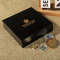 Single Walnut Wood Challenge Coin Presentation Display Box Storage Case with Clear Top and Sliver Coin Capsules with Adjustable Gasket